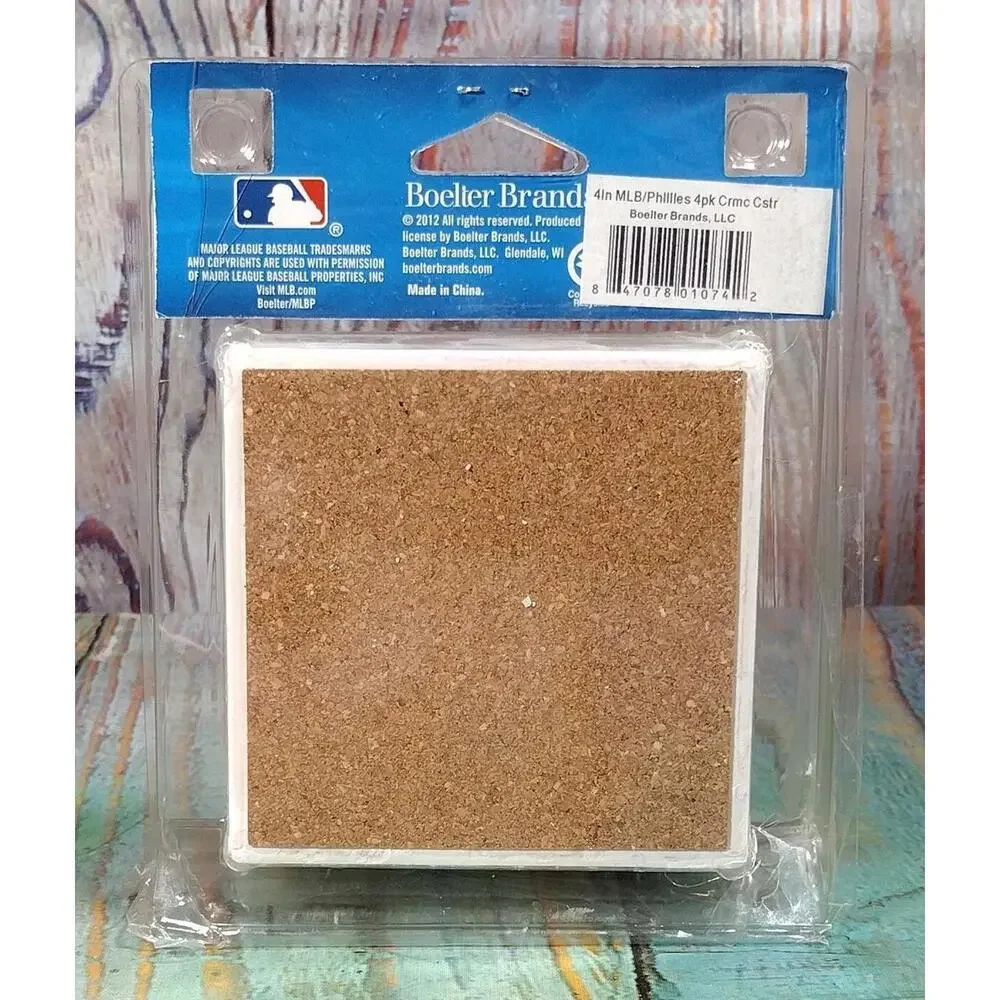 4 Pack Coasters Set - MLB Phillies - 2012 -‎ NEW - Taped Package
